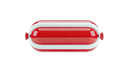 Glossy Sausage Isolated on White Background