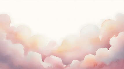 Watercolor pink and orange clouds