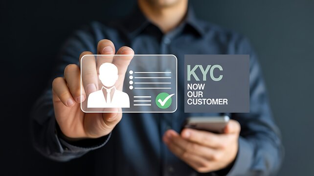 Kyc customer verification and compliance process concept
