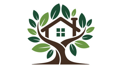 House growing from tree Vector