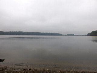 foggy autumn lake in a National Park in the Smolensk Region, Russia