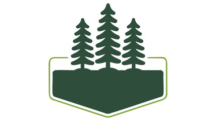 Forest emblem with three trees Vector