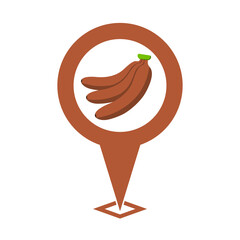 brown cute banana location pin icon
