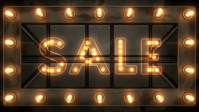 Illuminated SALE Sign - Bright Lights and Retail Promotion.