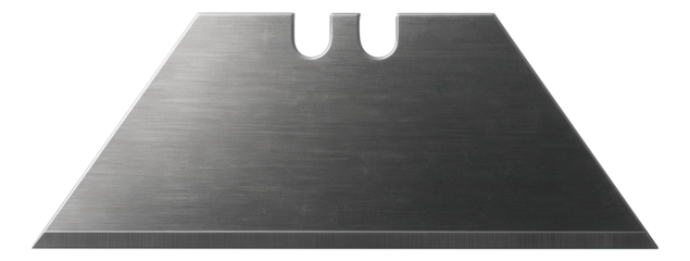 Durable trapezoid blade for box cutters, ideal for demolition tasks.