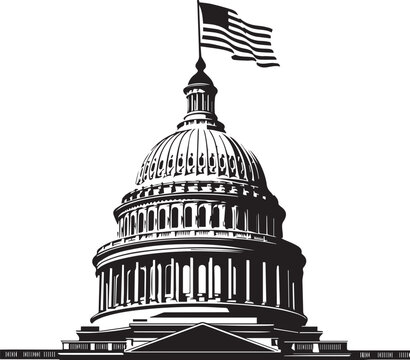 United states capitol building with american flag