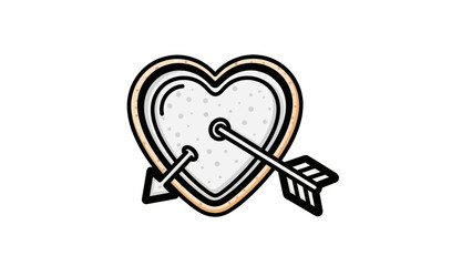 Whimsical Heart with Arrows Embedding Through Its Center in a Playful Style