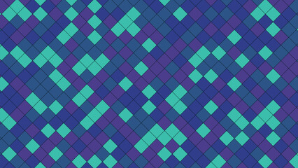 Geometric pattern of colorful diamond shapes in shades of blue and teal.