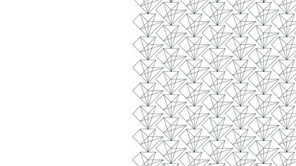 Geometric pattern of interconnected lines and nodes forming a digital network on a clean white background.