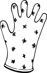 Vector illustration of a gardening glove isolated on a white background.