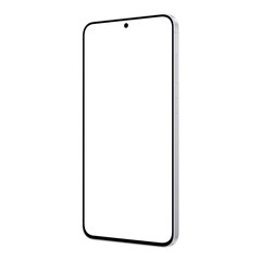 Icy blue smartphone mockup template. No background. Empty screen. Only frames. png. Isometric