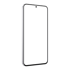 Icy blue smartphone mockup template. No background. Empty screen. Only frames. png. Isometric