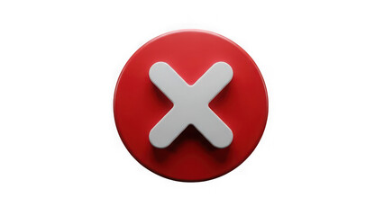 Obraz premium Red circle with white x