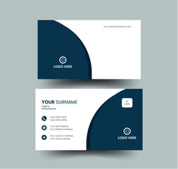 Modern and simple business card design Modern presentation card with company logo Vector business card template Visiting card for business. Modern and Minimal Business Card Layout