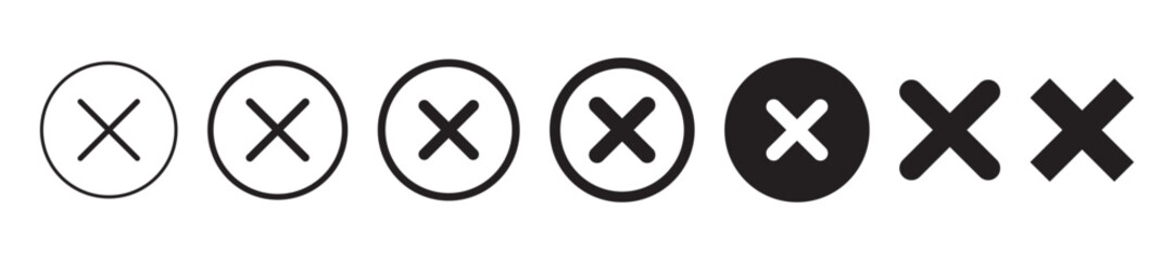 Close icon set. Delete icon vector. cross sign