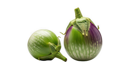 Naklejka premium Fresh eggplants on a white background