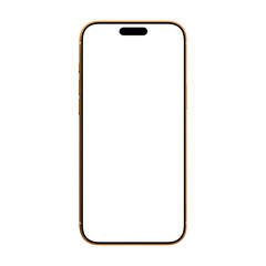 Cosmic orange smartphone mockup template. No background. Empty screen. Only frames. png