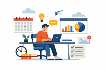 Productive Workspace with Business and Planning Elements