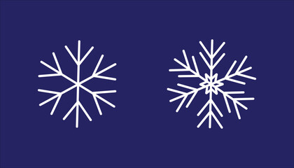 Snowflake solid icon, New Year concept, frozen winter flake symbol on blue background