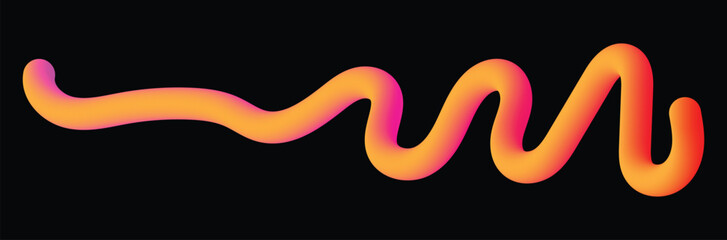 Fototapeta premium Orange gradient tube shape on a black background