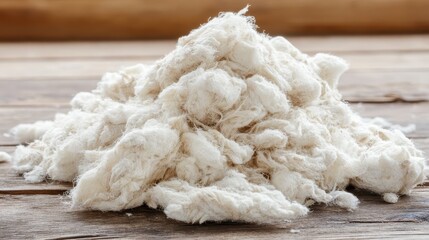 Close up view of a pile of unprocessed raw hemp fibers