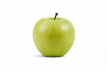 Crisp green apple isolated on white background with natural texture