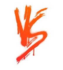 VS Versus Brush Stroke Paint Drip PNG Transparent