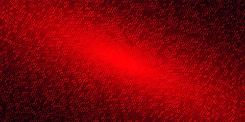 red matrix falling binary numbers cyber futuristic banner background template © Dul
