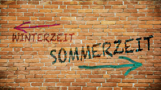 Signposts the direct way to Daylight Saving Time versus Winter Time - Powered by Adobe