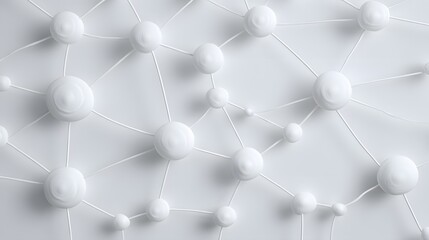 Interconnected spherical elements form a complex three dimensional abstract network structure