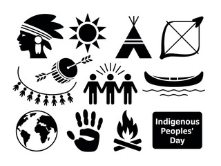 Fototapeta premium Indigenous Peoples' Day Icon Collection