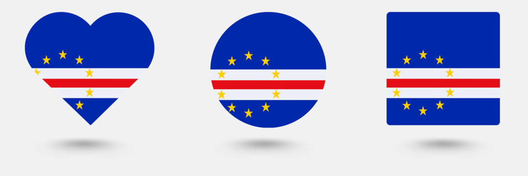 Flag button of cape verde. Cabo verde