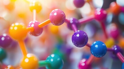 Colorful molecular models representing scientific research