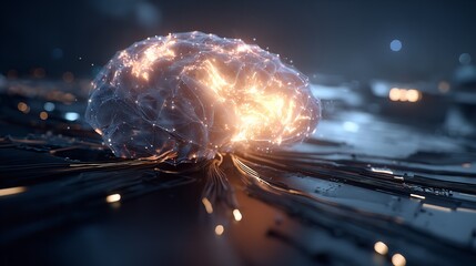 Glowing city fireworks illuminate the dark night sky with energy and motion, creating a shining celestial backdrop of light and blue stars over the glowing urban globe