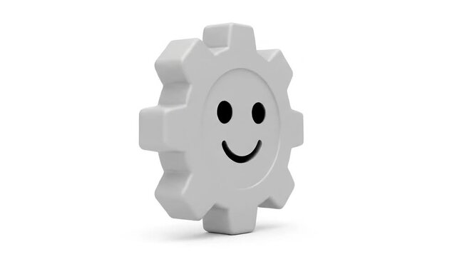 Achieving flawless functionality and guaranteed success through optimized internal systems; the smiling gear signifies smooth, reliable operations and positive technology experience.
