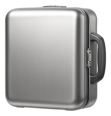 Metallic hardshell suitcase featuring an ergonomic side handle.