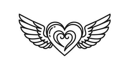 Obraz premium Heart with wings symbol love icon.