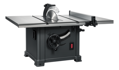 Table saw featuring an extension wing for added support when cutting long boards.