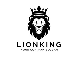 Majestic lion king logo with crown and regal mane