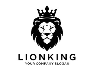 Majestic lion king logo with crown for business branding
