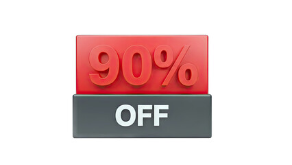 90% Off Sale - Discount Promotion on White Background