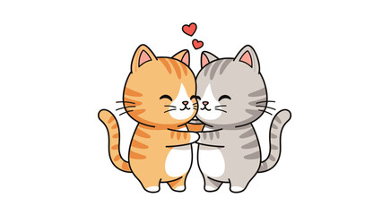 Two Cute Cats Kissing Each Other. © Lie Fei Yu