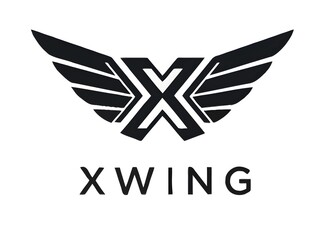 Modern X Wing logo with stylized wings and bold typography