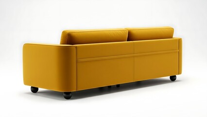 Modern Yellow Sofa with Black Legs in Minimalist Room