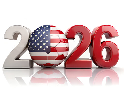 United states soccer 2026. a 3d illustration of the upcoming world cup