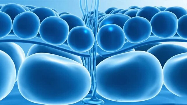 3D medical illustration of human skin cells structure showing epidermal layers hydration and cellular barrier for skincare healthcare anatomy science and medical research
