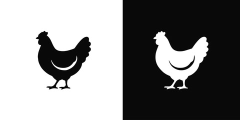 chicken silhouette contrast symmetry positive negative space icon