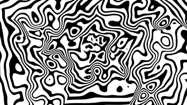 Abstract black and white wavy striped pattern suitable for backgrounds, prints, textiles, and modern graphic designs. Trendy monochrome visual.