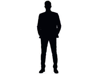 Silhouette of Businessman in Suit