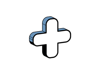 Blue Plus Sign Icon Graphic